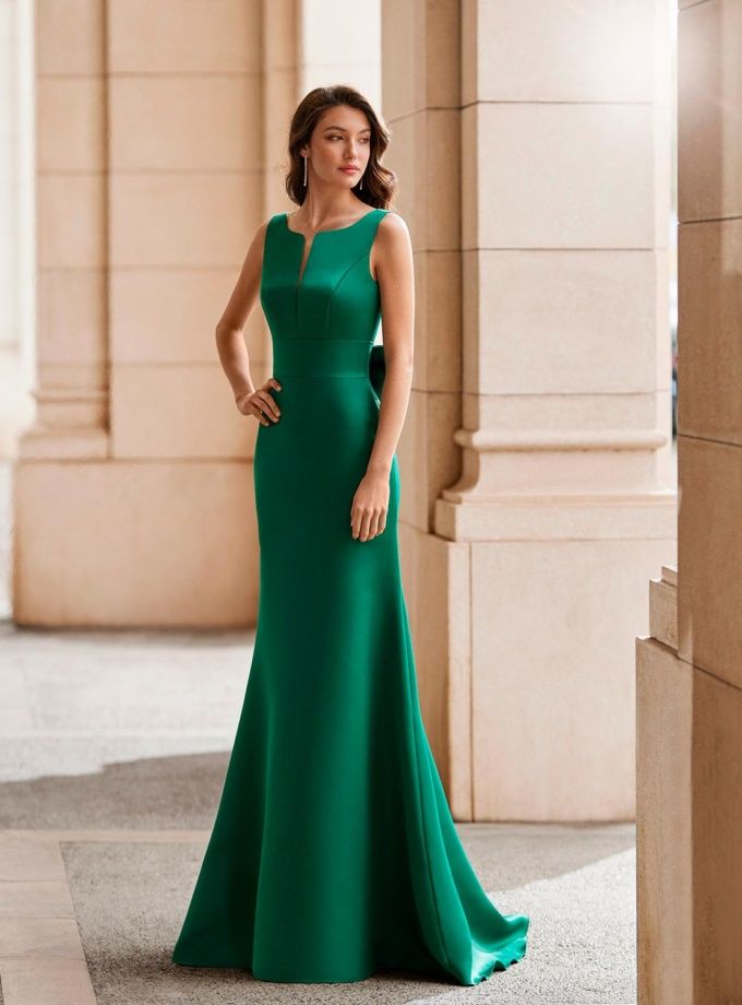 Vestido verde lazo espalda