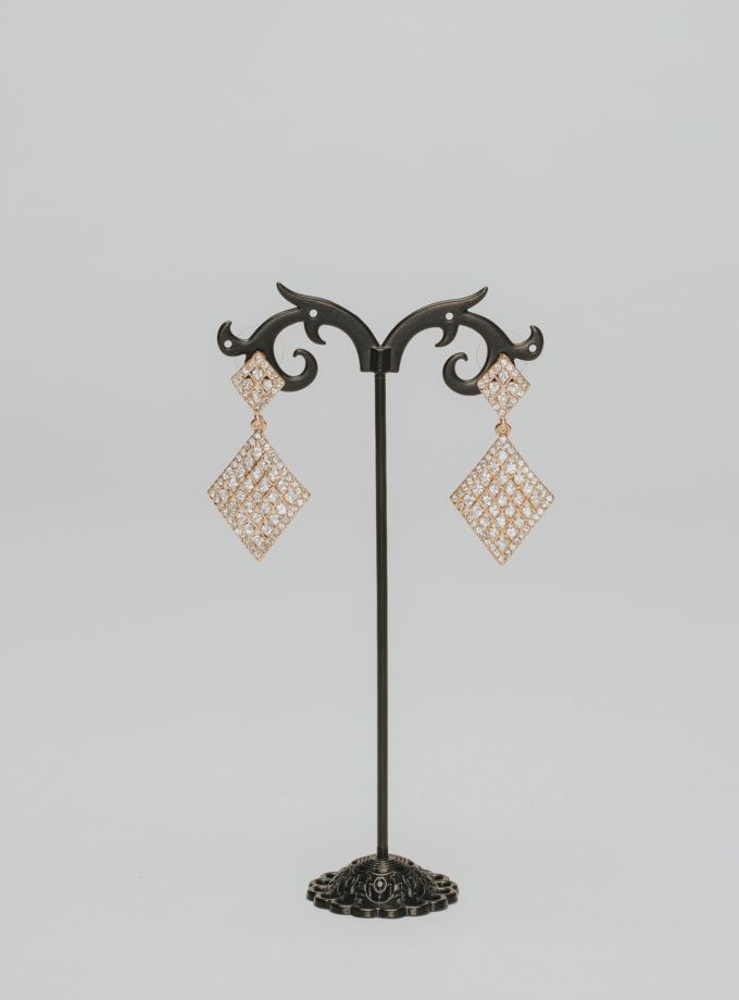 Pendientes dorados rombo